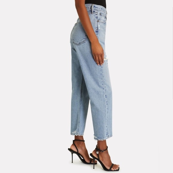 AGOLDE 90s Crop High-Rise Distressed Jeans in Echo Size 25 - Picture 2 of 5